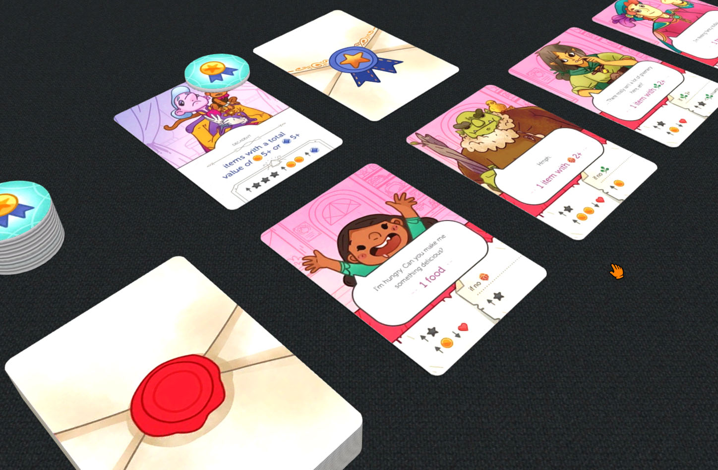 Request cards set up for Cauldron Crafters.