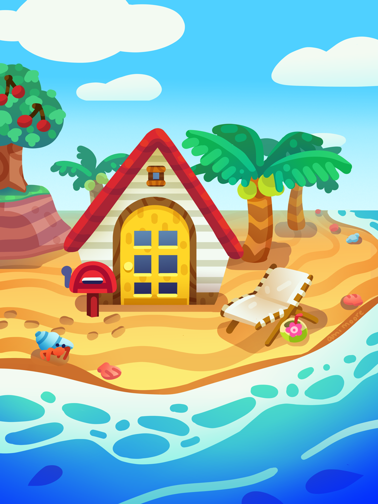 Relaxing house on the beach.